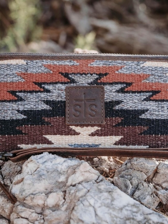 STS Ranchwear Handbags - STS Ranchwear Aztec Wool Clutch in Rust, Black, Cream